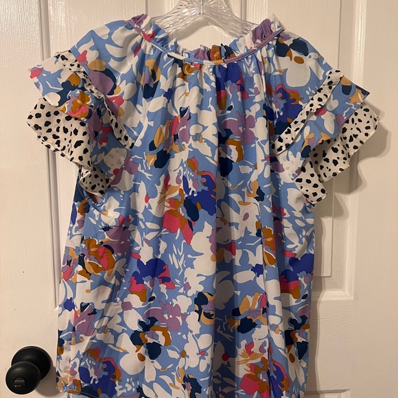 Umgee Multicolor Ruffle Blouse - Picture 2 of 4